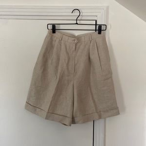 Vintage High-Waisted Linen Shorts